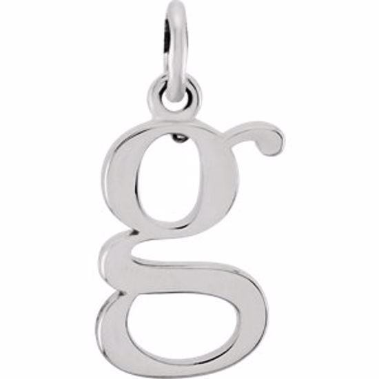 85780:1033:P 14kt White "g" Lowercase Initial Pendant