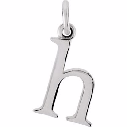 85780:1037:P 14kt White "h" Lowercase Initial Pendant