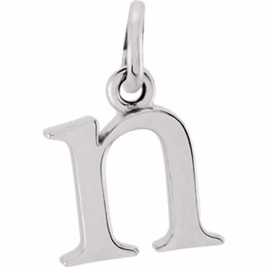 85780:1053:P 14kt White "n" Lowercase Initial Pendant