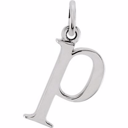 85780:1061:P 14kt White "p" Lowercase Initial Pendant