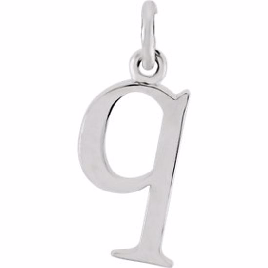 85780:1065:P 14kt White "q" Lowercase Initial Pendant