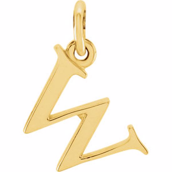 85780:1088:P 14kt Yellow "w" Lowercase Initial Pendant