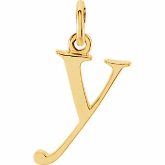 85780:1096:P 14kt Yellow "y" Lowercase Initial Pendant