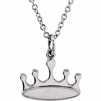 85791:1002:P 14kt White Crown 18" Necklace