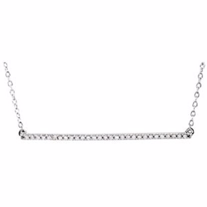 651084:60001:P 14kt White 1/6 CTW Diamond Bar 16-18" Necklace