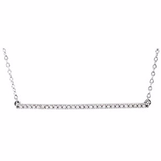 651084:60001:P 14kt White 1/6 CTW Diamond Bar 16-18" Necklace