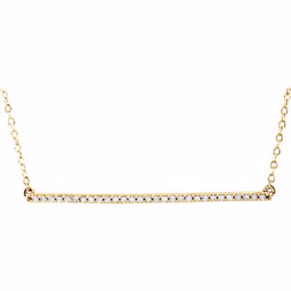 651084:60000:P 14kt Yellow 1/6 CTW Diamond Bar 16-18" Necklace