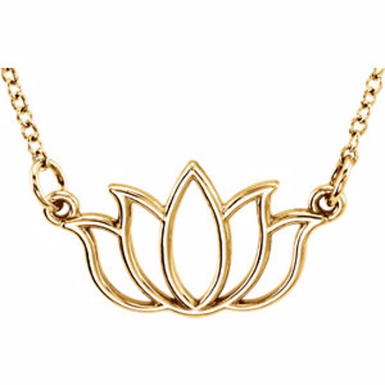 85793:1000:P 14kt Yellow Lotus 18" Necklace