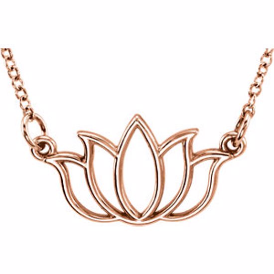 85793:1002:P 14kt Rose Lotus 18" Necklace