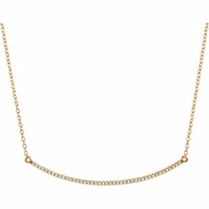 651085:60000:P 14kt Yellow 1/6 CTW Diamond Bar 16-18" Necklace