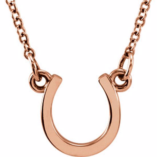 85789:1003:P 14kt Rose Horseshoe 18" Necklace