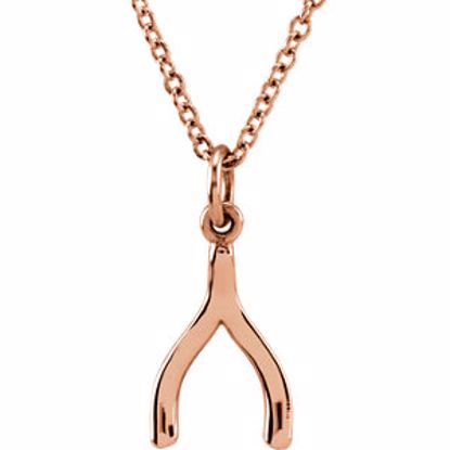 85801:1003:P 14kt Rose Wishbone 18" Necklace