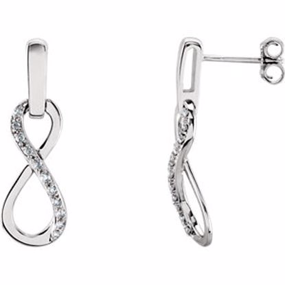 651090:60001:P 14kt White 1/10 CTW Diamond Infinity Inspired Earrings