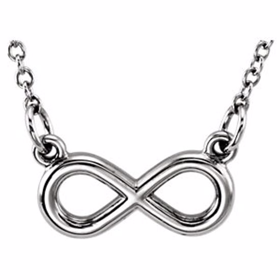 85795:1002:P 14kt White Infinity 18" Necklace