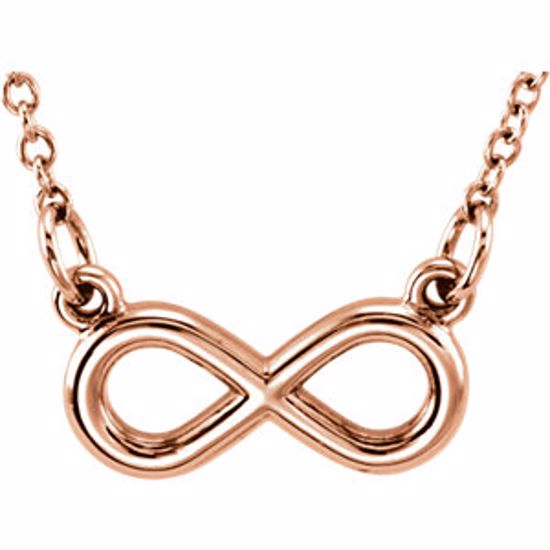 85795:1003:P 14kt Rose Infinity 18" Necklace