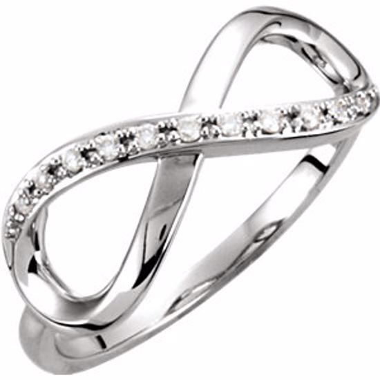 651086:60001:P 14kt White .05 CTW Diamond Infinity Ring