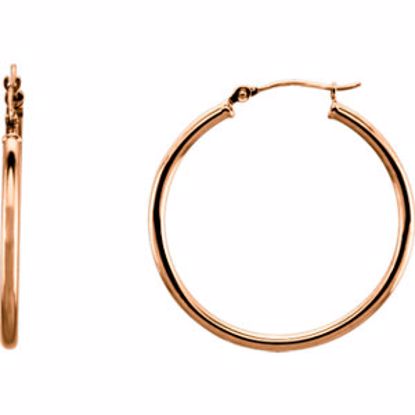 20270:6007:P 14kt Rose 30mm Hoop Earrings