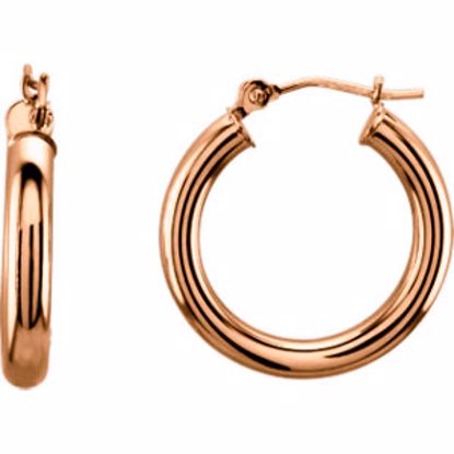 20826:6002:P 14kt Rose 20mm Tube Hoop Earrings