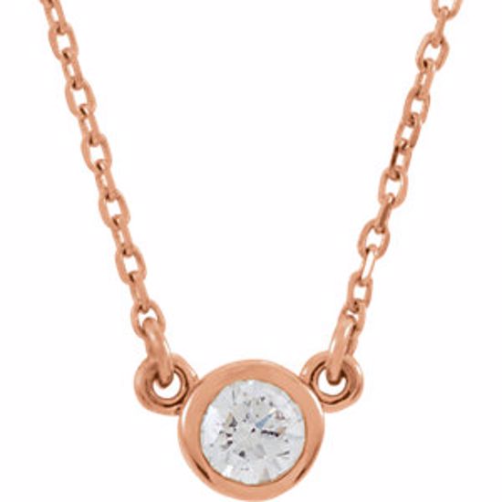 61134:60000:P 14kt Rose 1/6 CTW Diamond 18" Necklace