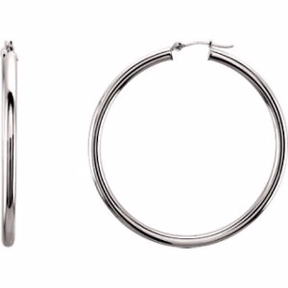 20826:6007:P 14kt Rose 48mm Tube Hoop Earrings