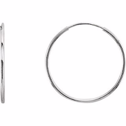 625:6000:P 14kt White 20mm Endless Hoop Earrings