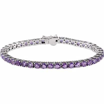 651205:60000:P 14kt White Amethyst 7.15" Line Bracelet