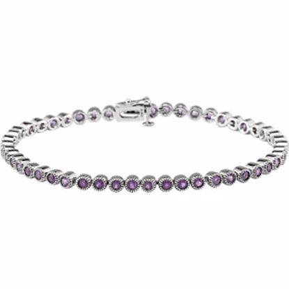 651257:70007:P 14kt White Amethyst 7.25" Line Bracelet