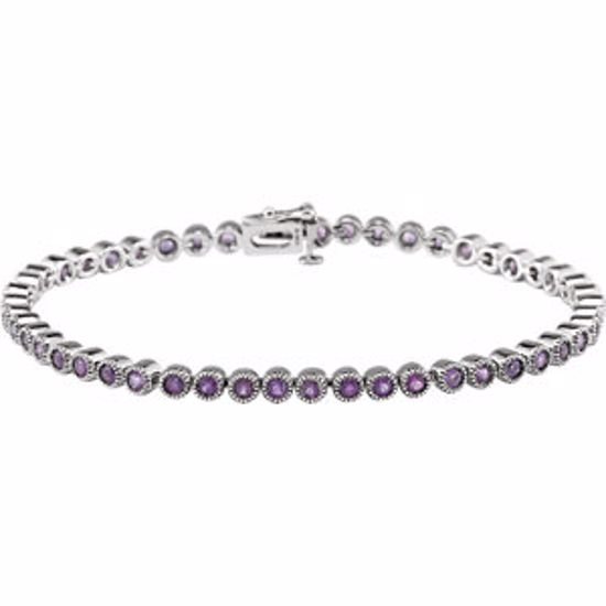 651257:70007:P 14kt White Amethyst 7.25" Line Bracelet