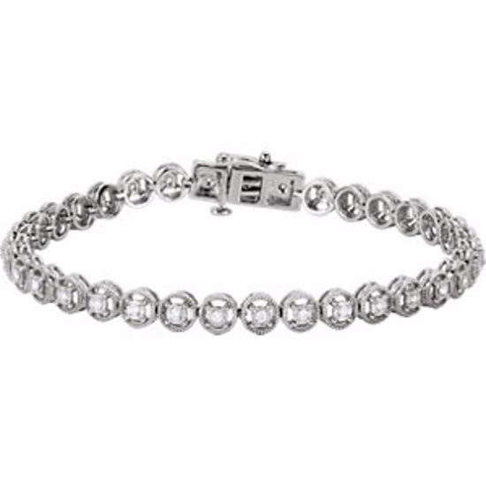 651262:60001:P 14kt White 1/2 CTW Diamond Line 7.25" Bracelet