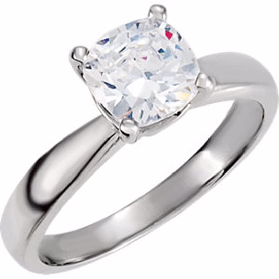 13124962:1016:P 10kt White Cubic Zirconia Solitaire Engagement Ring