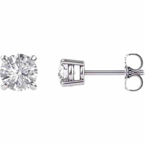 63265:60006:P 14kt White 5mm Round Forever Brilliant® Moissanite
Earrings