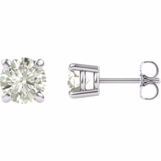 63265:60007:P 14kt White 6mm Round Forever Brilliant® Moissanite
Earrings