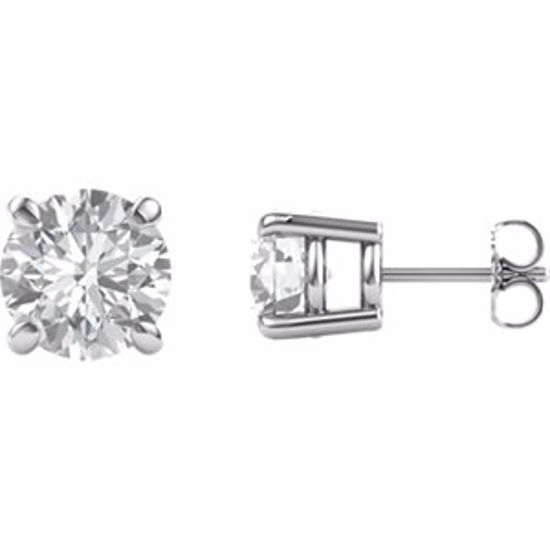 63265:60010:P 14kt White 8mm Round Forever Brilliant® Moissanite
Earrings