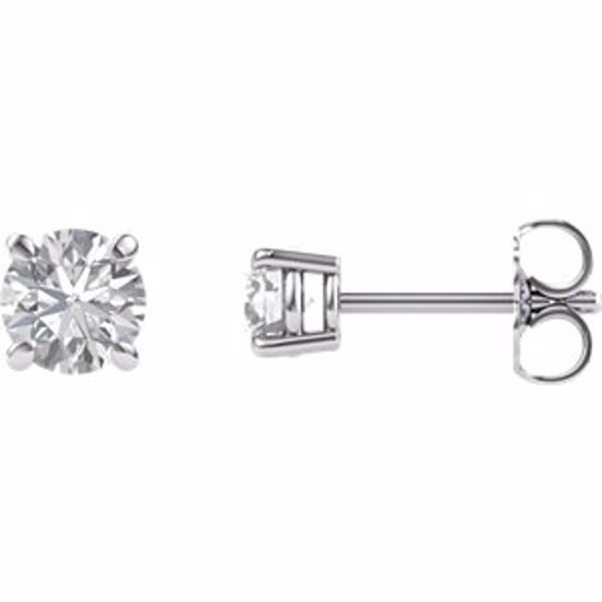 63265:60011:P 14kt White 4.5mm Round Forever Brilliant® Moissanite Earrings