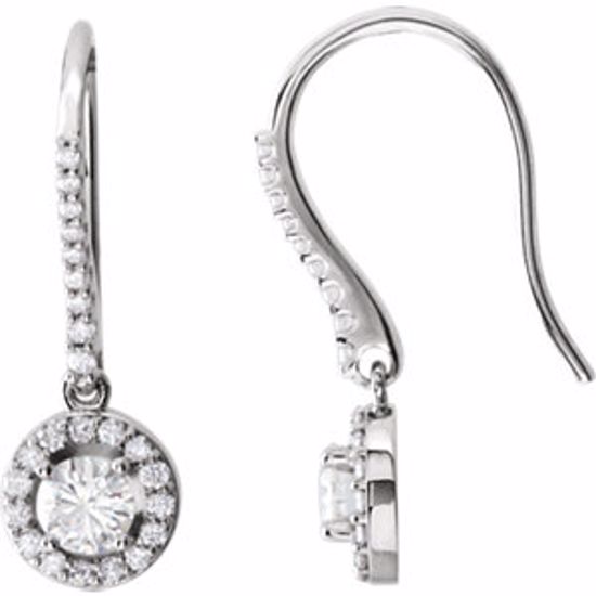 651147:60000:P 14kt White Created Moissanite 3/8 CTW Diamond Earrings