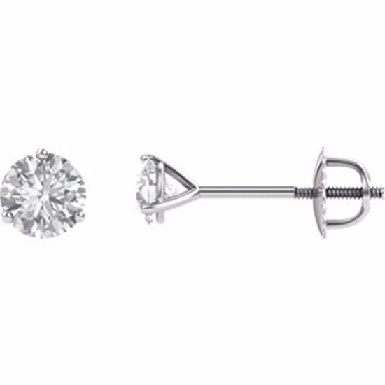 64846:60012:P Charles & Colvard Moissanite® 3-Prong Threaded Post Stud Earrings