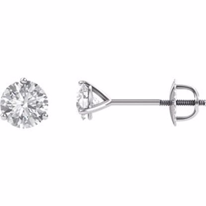 64846:60013:P Charles & Colvard Moissanite® 3-Prong Threaded Post Stud Earrings