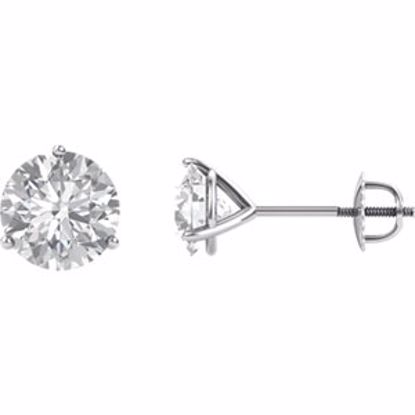 64846:60015:P Charles & Colvard Moissanite® 3-Prong Threaded Post Stud Earrings