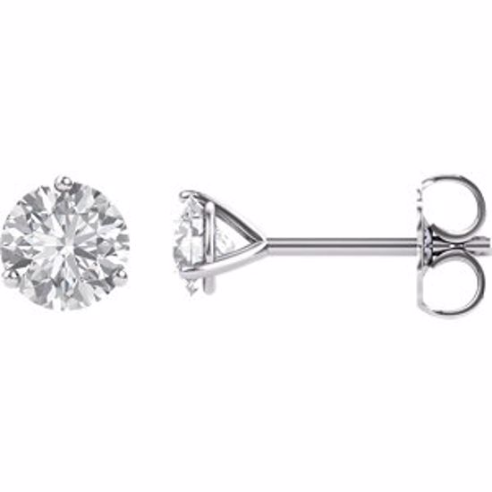 65782:60030:P 14kt White 4.5mm Round Forever Brilliant® Moissanite Earrings