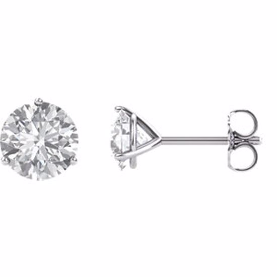 65782:60032:P 14kt White 6.5mm Round Forever Brilliant® Moissanite Earrings