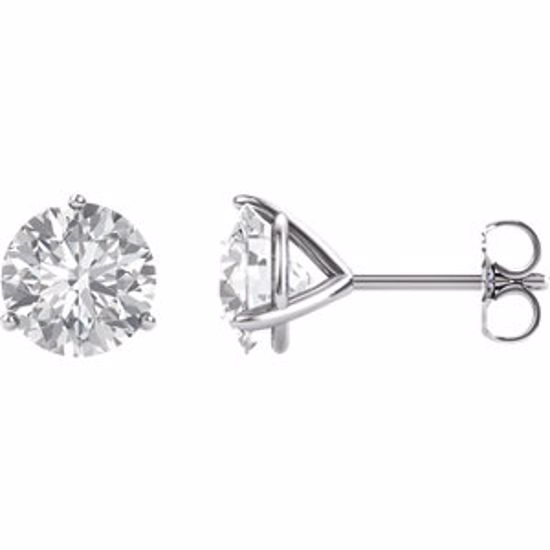 65782:60034:P 14kt White 8.2mm Round Forever Brilliant® Moissanite Earrings