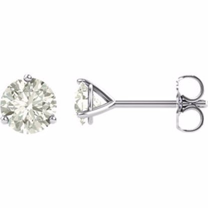 65782:60035:P 14kt White 5mm Round Forever Brilliant® Moissanite Earrings