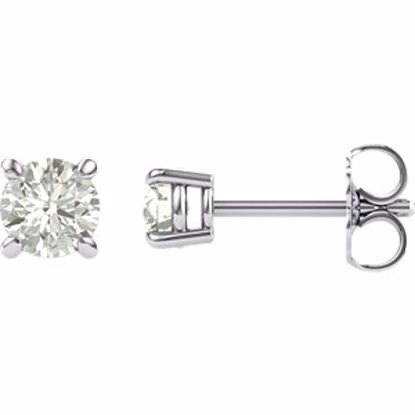 63265:60012:P 14kt White 4mm Round Forever Brilliant® Moissanite
Earrings