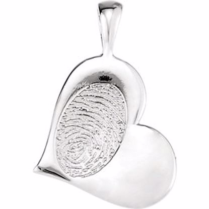 85831:102:P 14kt White Heartprint Happy Mothers Day Pendant 