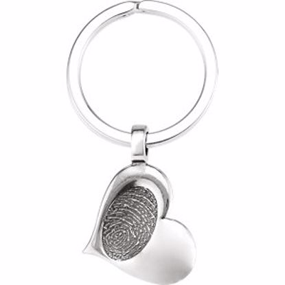 85832:101:P Sterling Silver Heartprint You Touched My Heart Keyring