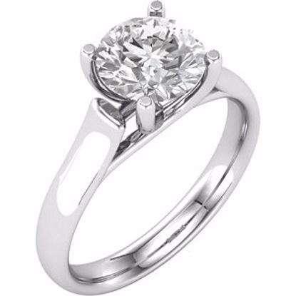 64609:60009:P 14kt White 7.5mm Round Forever Brilliant® Moissanite Engagement Ring