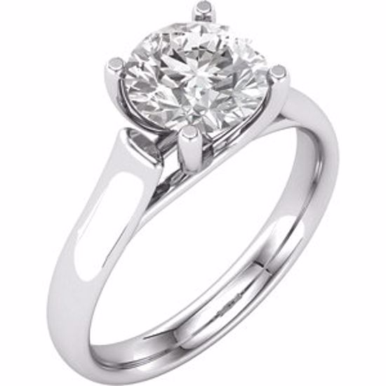 64609:60009:P 14kt White 7.5mm Round Forever Brilliant® Moissanite Engagement Ring