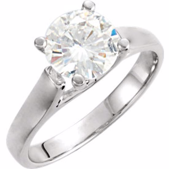 64609:60011:P 14kt White 8mm Round Forever Classic™ Moissanite Engagement Ring