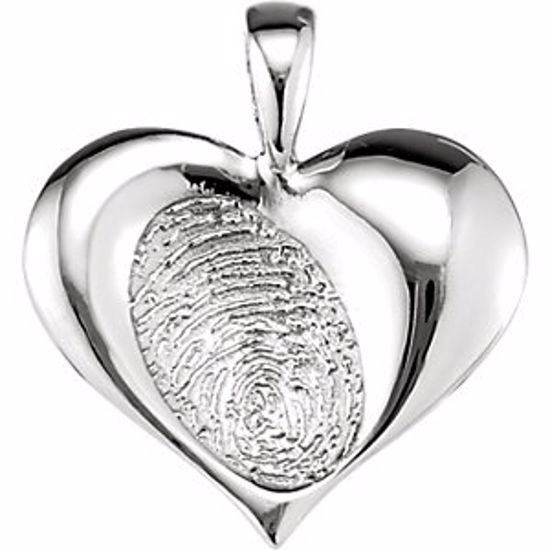 85835:106:P 14kt White 18.2x17.3mm Medium Heartprint Pendant