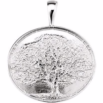 85833:102:P 14kt White Heartprint Oak Tree Pendant